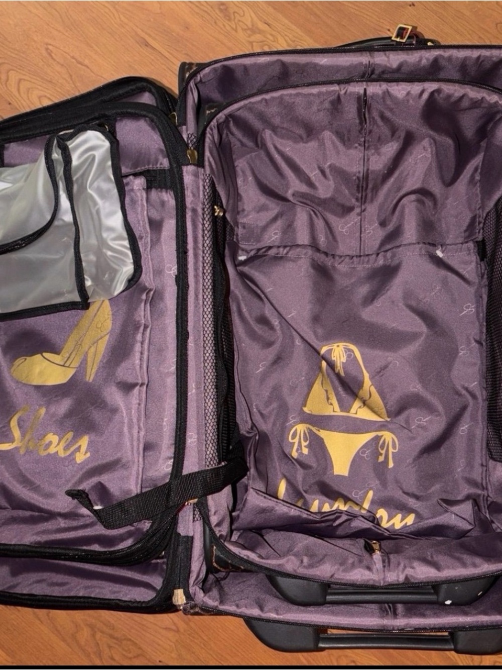 Retired Jessica Simpson Leopard Print 2-Piece Rolling Soft Shell Luggage Set HTF - Picture 9 of 12